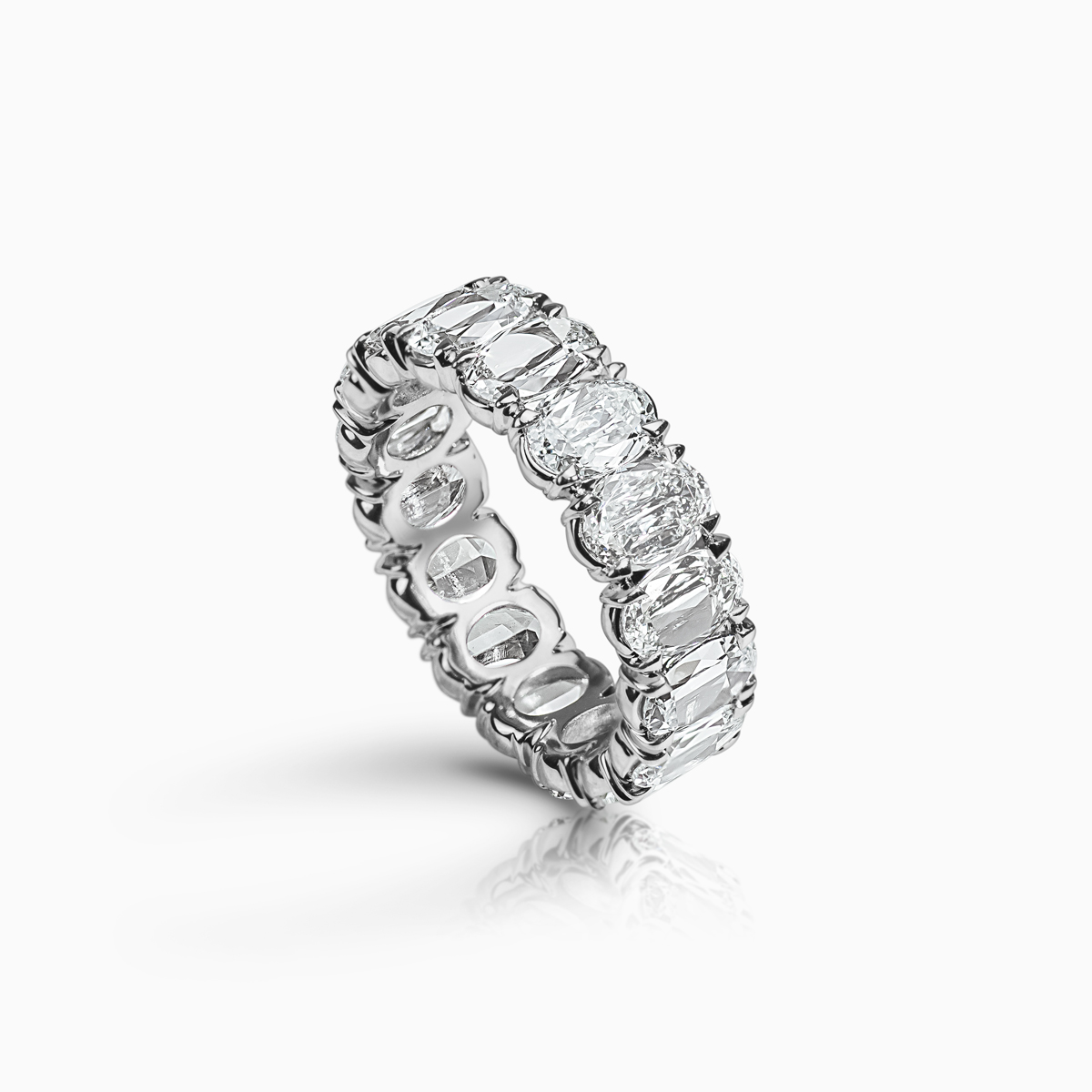 Labgrown Criss Cut Oval Diamond Eternity Band, 5.17 carats