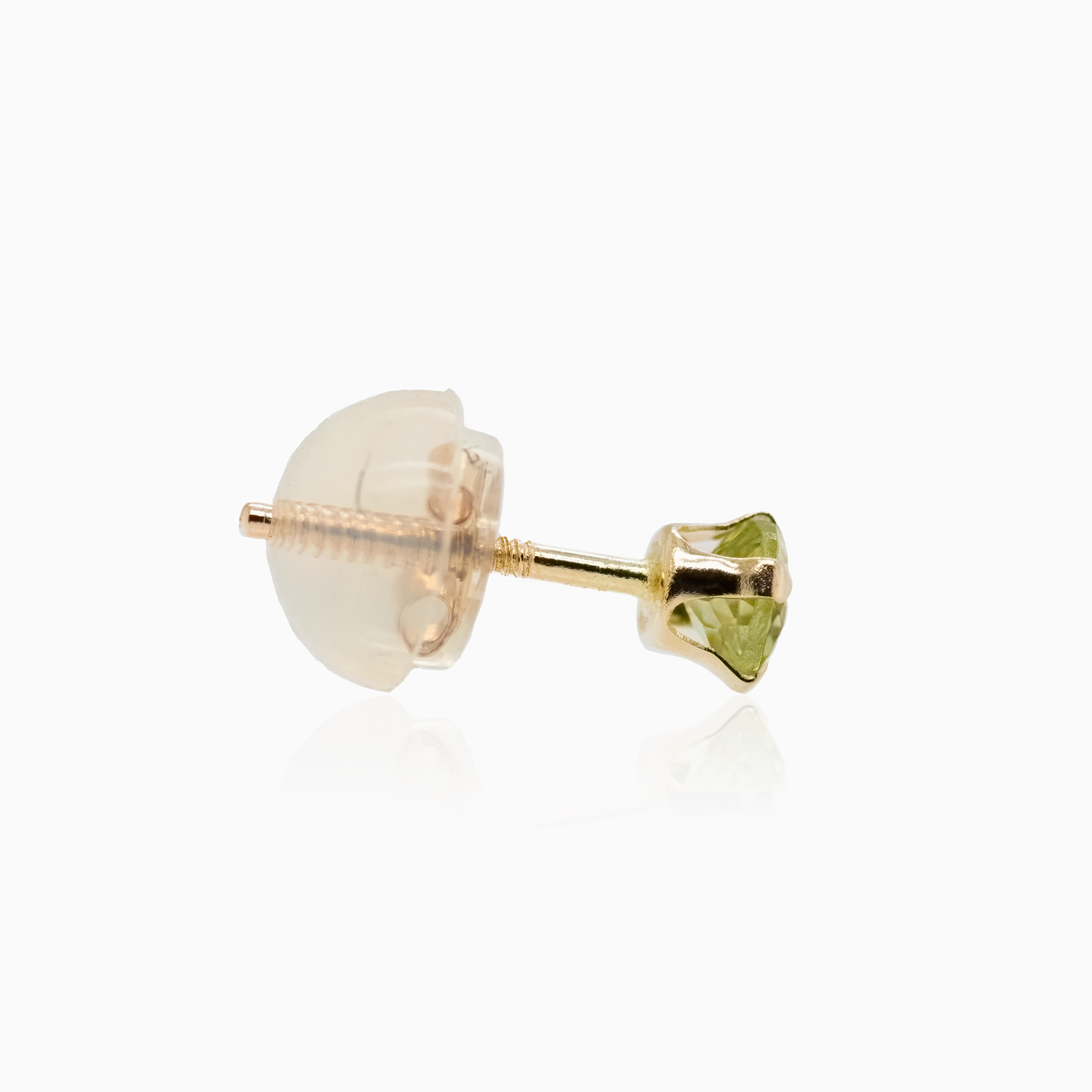 August  Birthstone Stud Earrings, Natural Peridots, 14k Yellow Gold