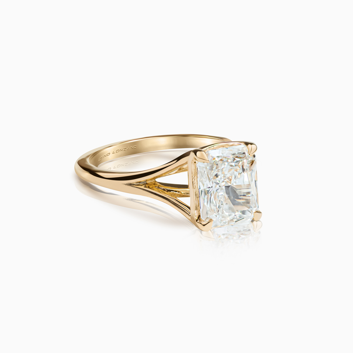 Split Shank Ring with Radiant Cut Diamond