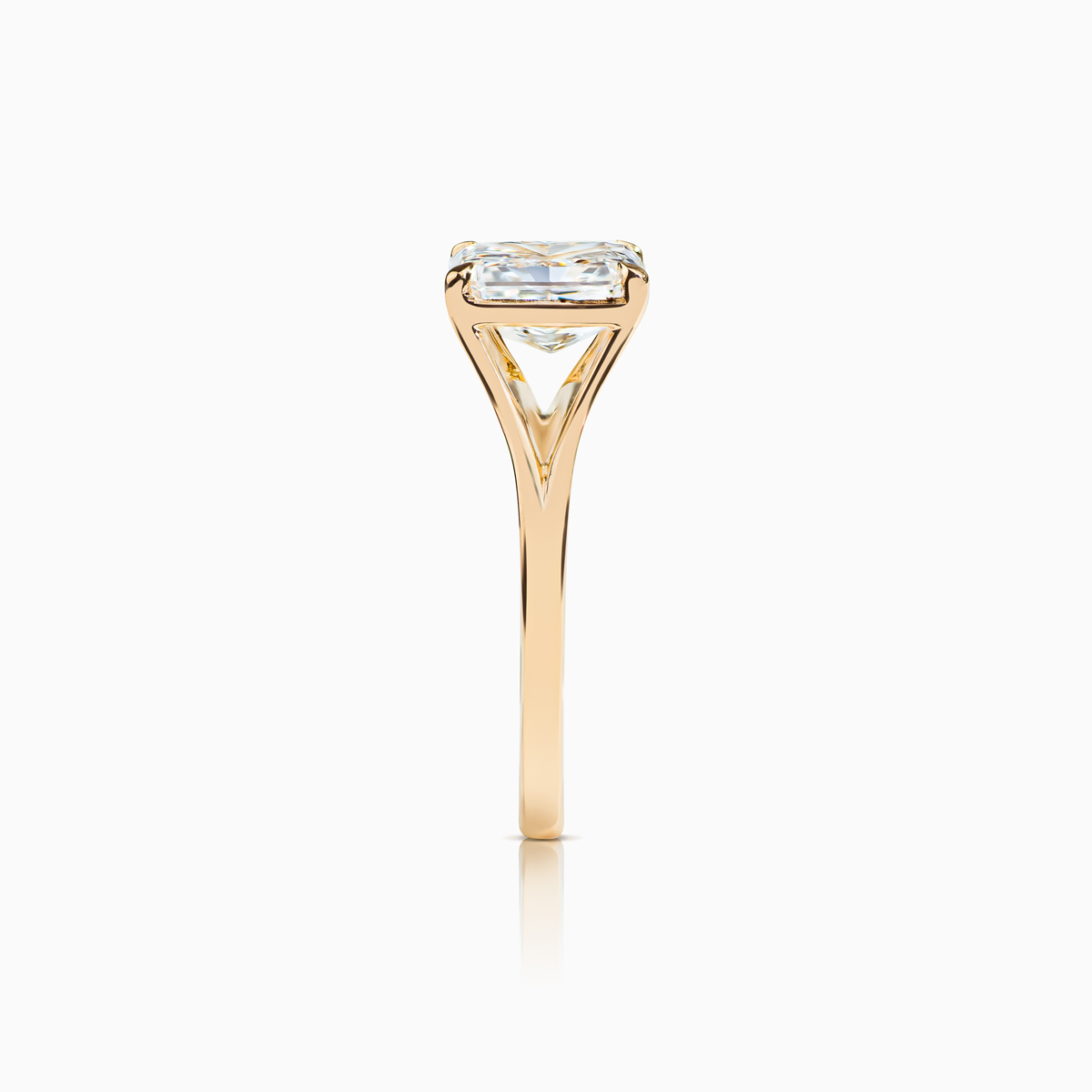 Split Shank Engagement Ring with  1.90 Carat Radiant Cut Diamond