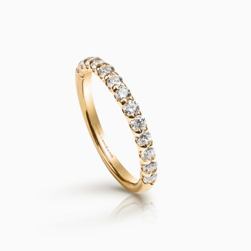 U-pronged Diamonds Band, 14k Yellow Gold