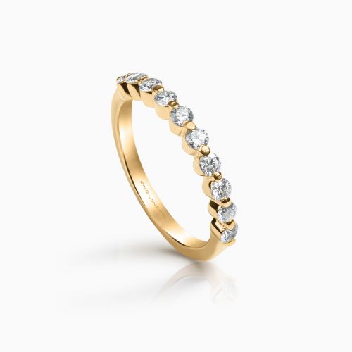 Stackable Diamond Band, 14k Yellow Gold