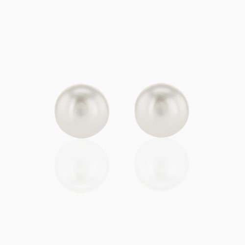 June Birthstone Stud Earrings, Cultured Pearl, 14k Yellow Gold