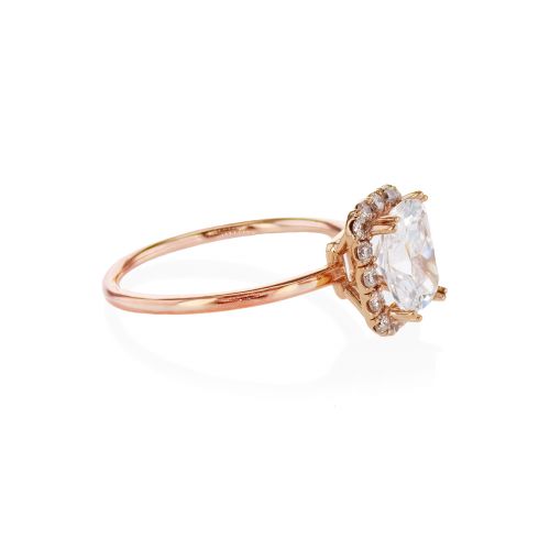18k Rose Gold Radiant Cut Diamond Engagement Ring (semi-mount)