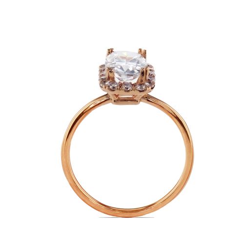 18k Rose Gold Radiant Cut Diamond Engagement Ring (semi-mount)