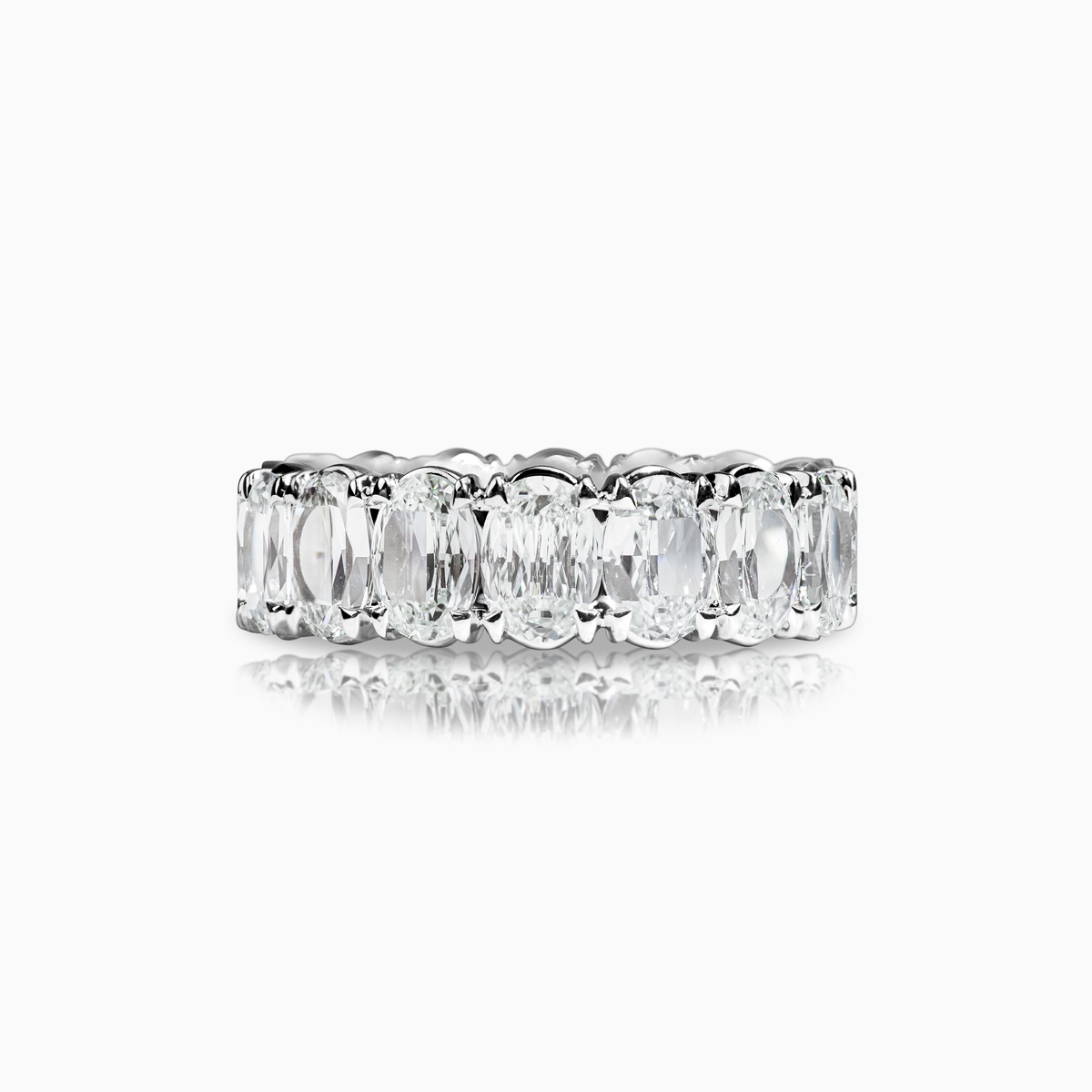 Labgrown Criss Cut Oval Diamond Eternity Band, 5.17 carats