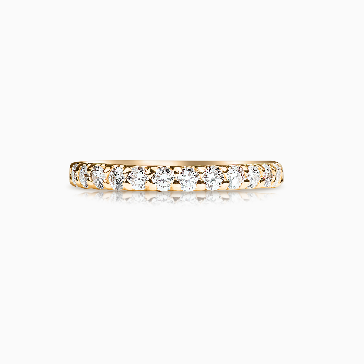 U-pronged Diamonds Band, 14k Yellow Gold