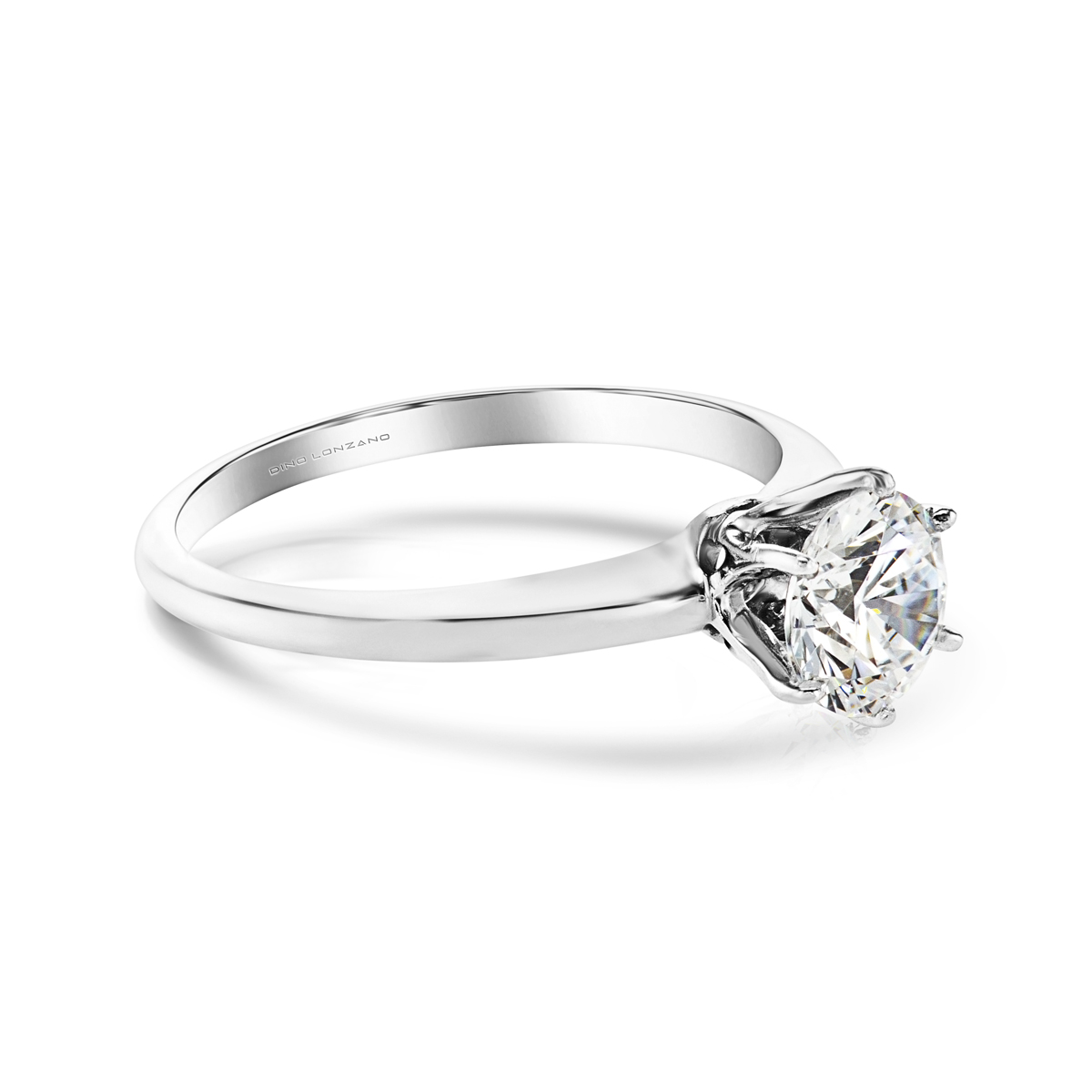 Dino Lonzano Six-Prong Solitaire Engagement Ring, Platinum