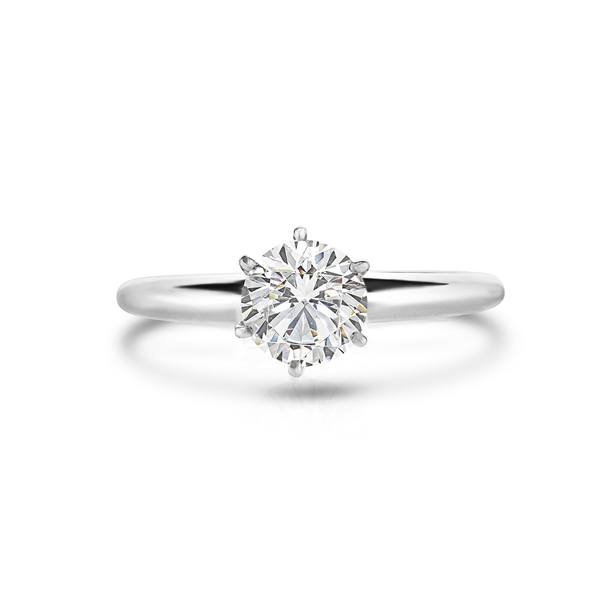 Dino Lonzano Six-Prong Solitaire Engagement Ring, Platinum