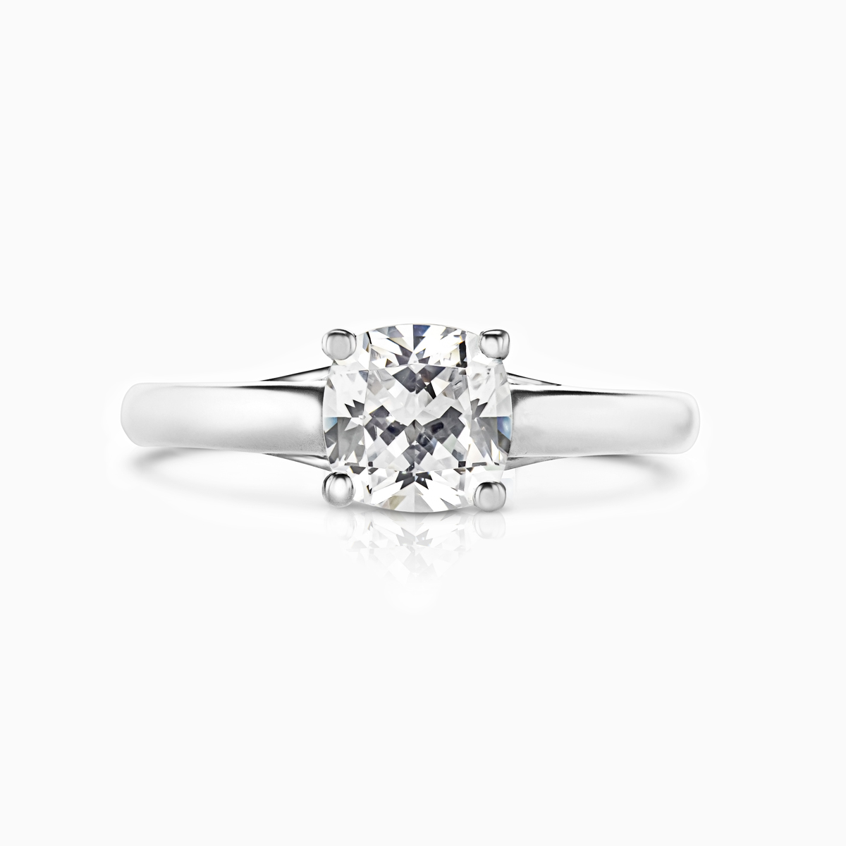 Dino Lonzano Cushion Cut Diamond Solitaire Engagement Ring