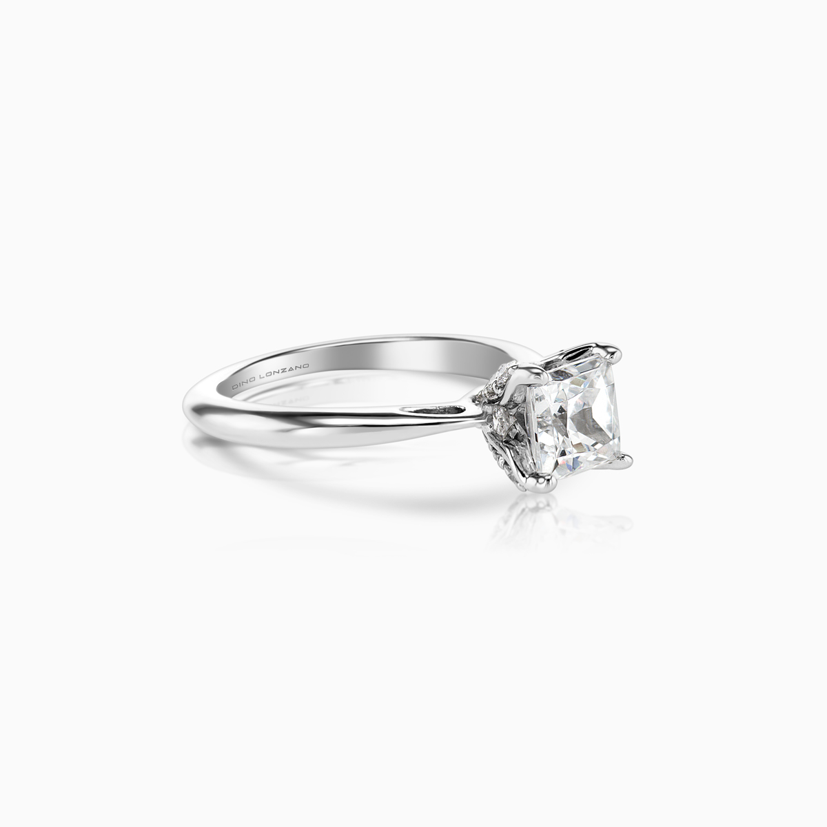 Hidden Halo Princess-cut Diamond Engagement Ring, Platinum