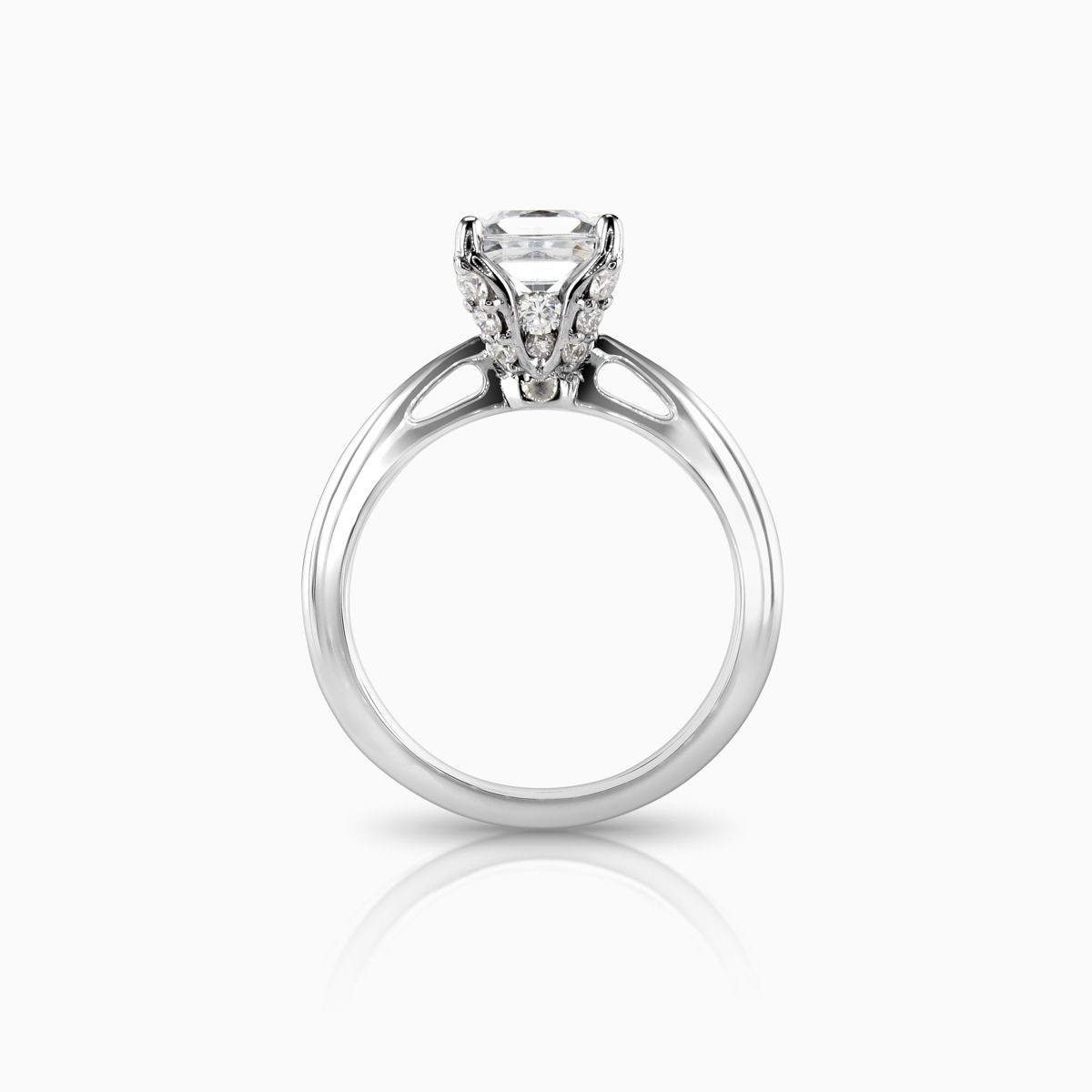 Hidden Halo Princess-cut Diamond Engagement Ring, Platinum