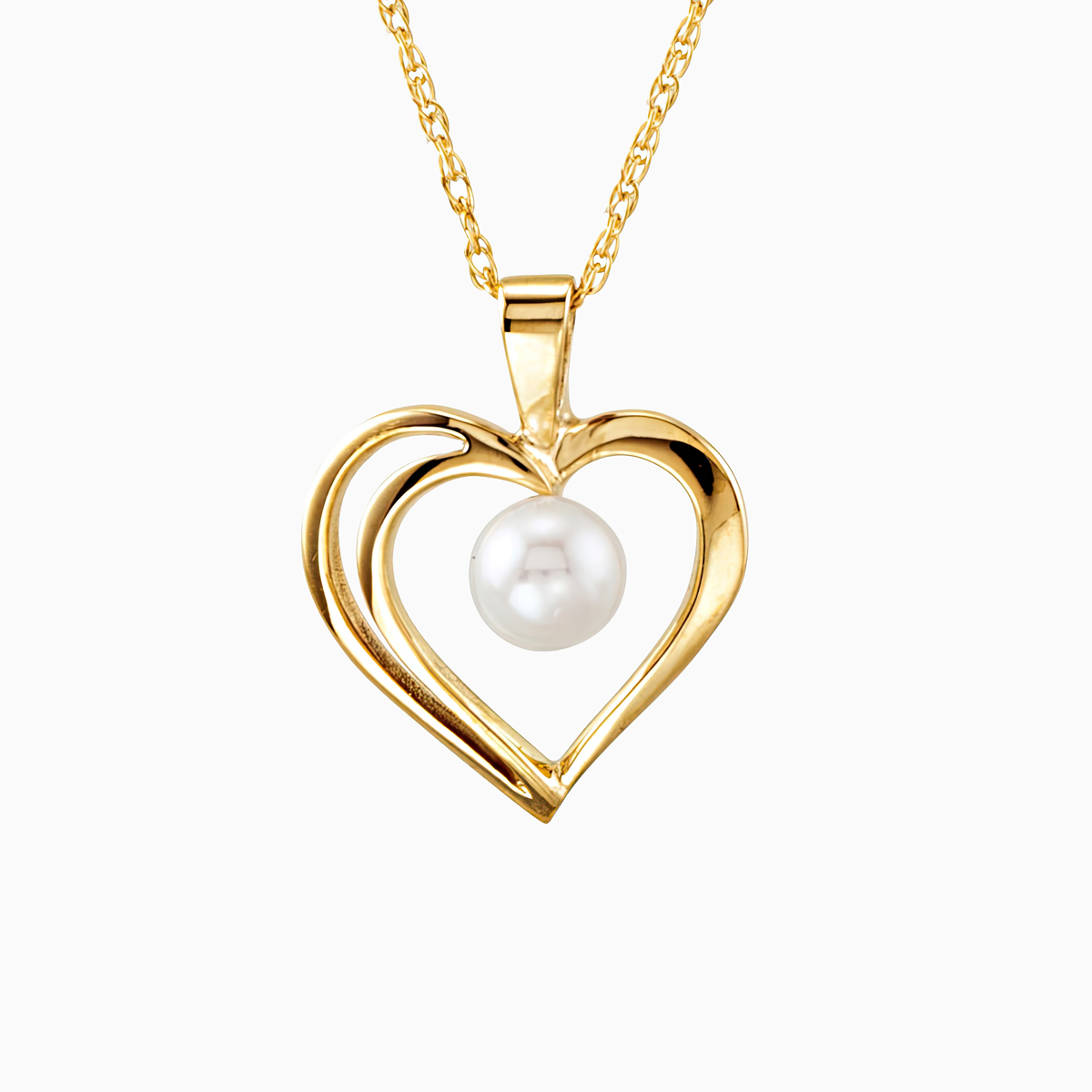 Gold open sales heart necklace