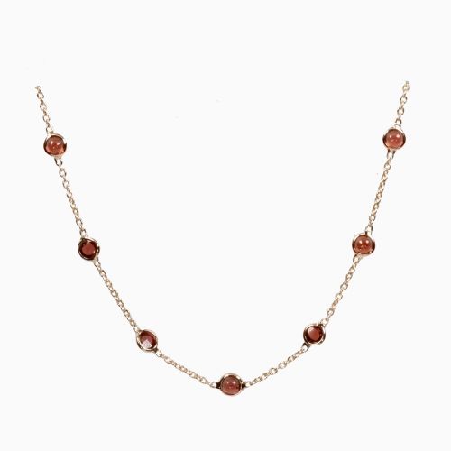 Cabochon Garnet Tempo Bracelet in 14K Yellow Gold