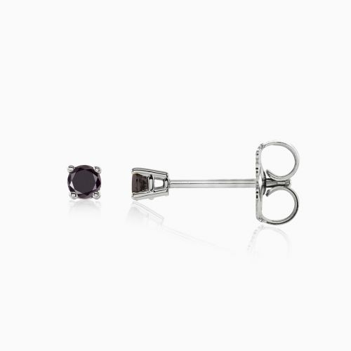 Natural Black Diamond Stud Earrings, 3mm, 14k Gold