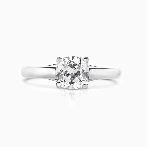 Dino Lonzano Cushion Cut Diamond Solitaire Engagement Ring