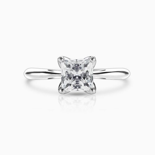 Hidden Halo Princess-cut Diamond Engagement Ring, Platinum