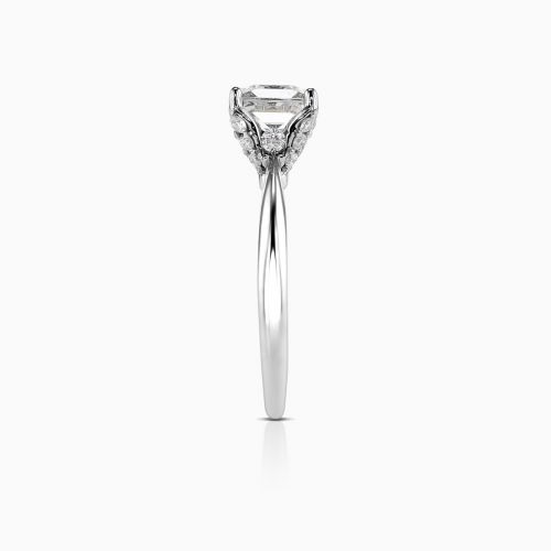 Hidden Halo Princess-cut Diamond Engagement Ring, Platinum