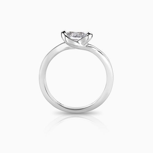 Dino Lonzano Knot Style Solitaire Engagement Ring, 18k White Gold