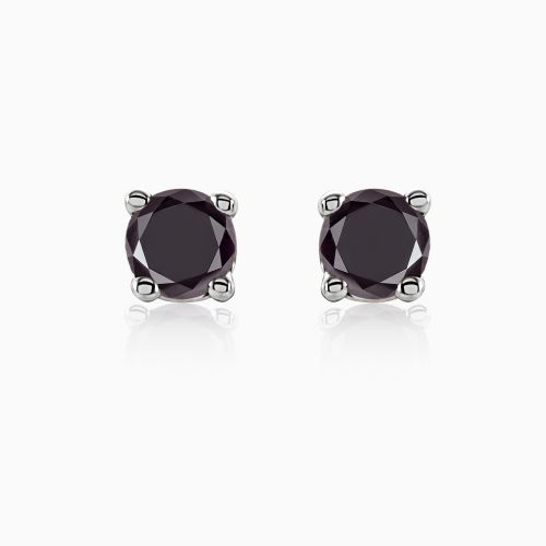 Black Diamond Stud Earrings, 3mm, 14k Gold