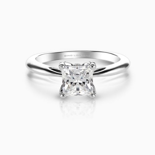 Hidden Halo Princess-cut Diamond Engagement Ring, Platinum