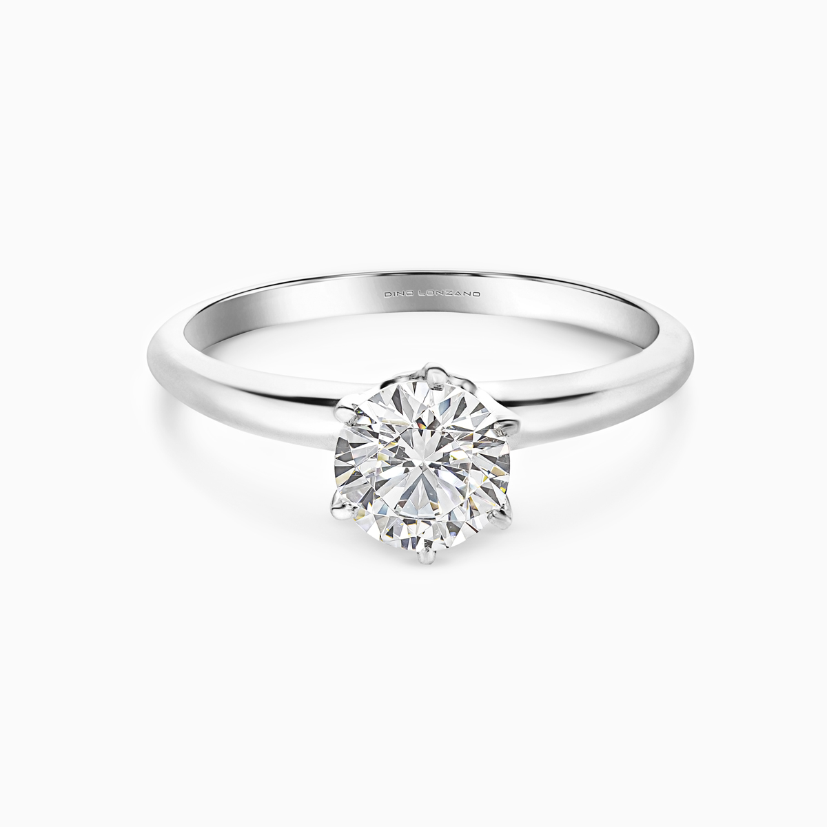 Dino Lonzano Six-Prong Solitaire Engagement Ring, Platinum