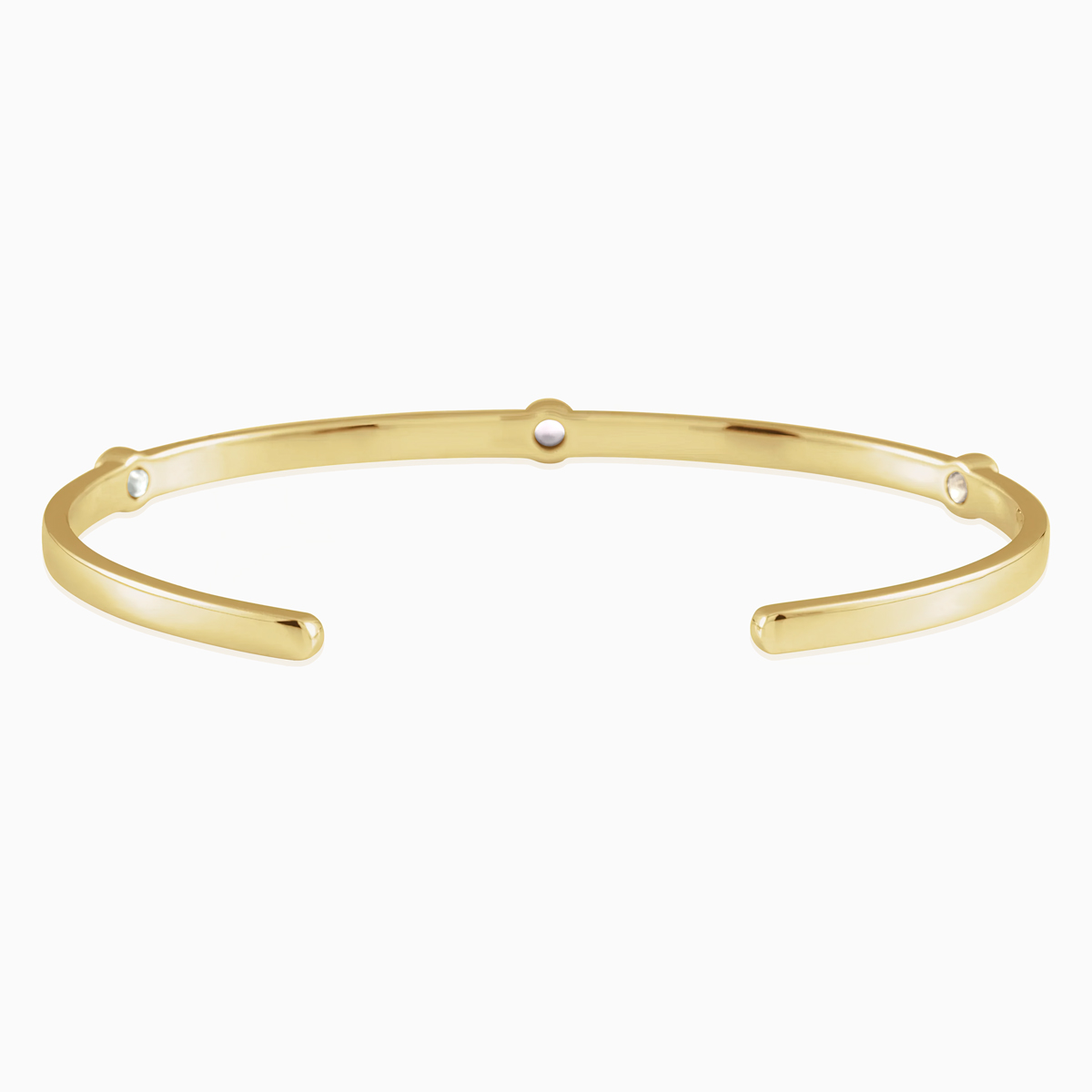 Lab-grown Diamond Trio Family Cuff Bracelet, 14k Yellow Gold