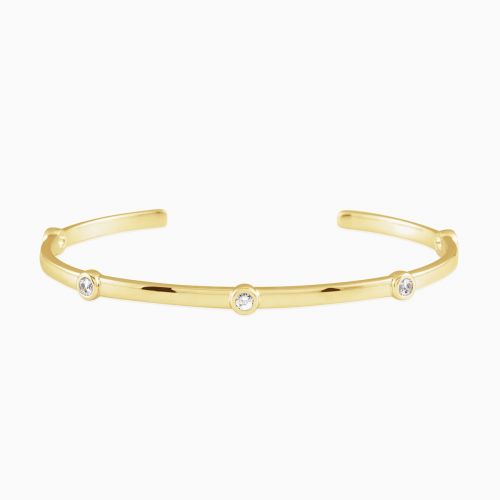 Lab-grown Diamond Quintuple Family Cuff Bracelet, 14k Yellow Gold