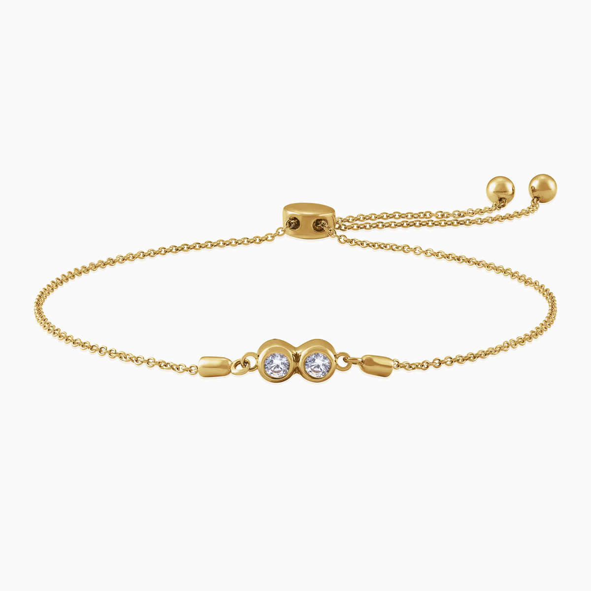 Lab grown Diamond Duo Family Bracelet 14k Yellow Gold