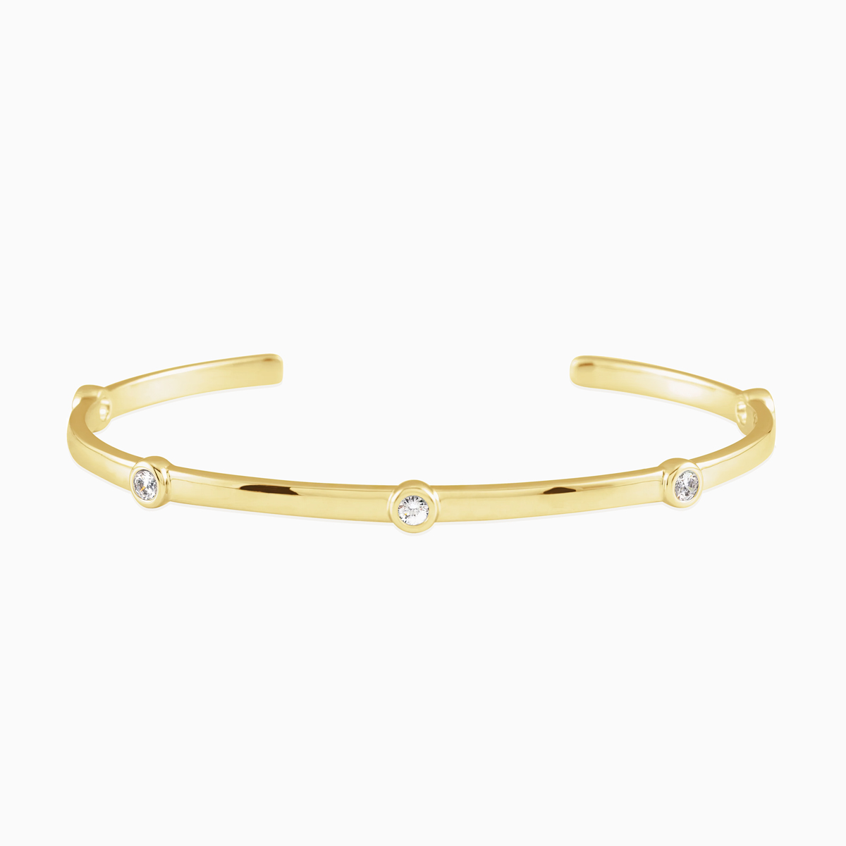 Lab-grown Diamond Quintuple Family Cuff Bracelet, 14k Yellow Gold