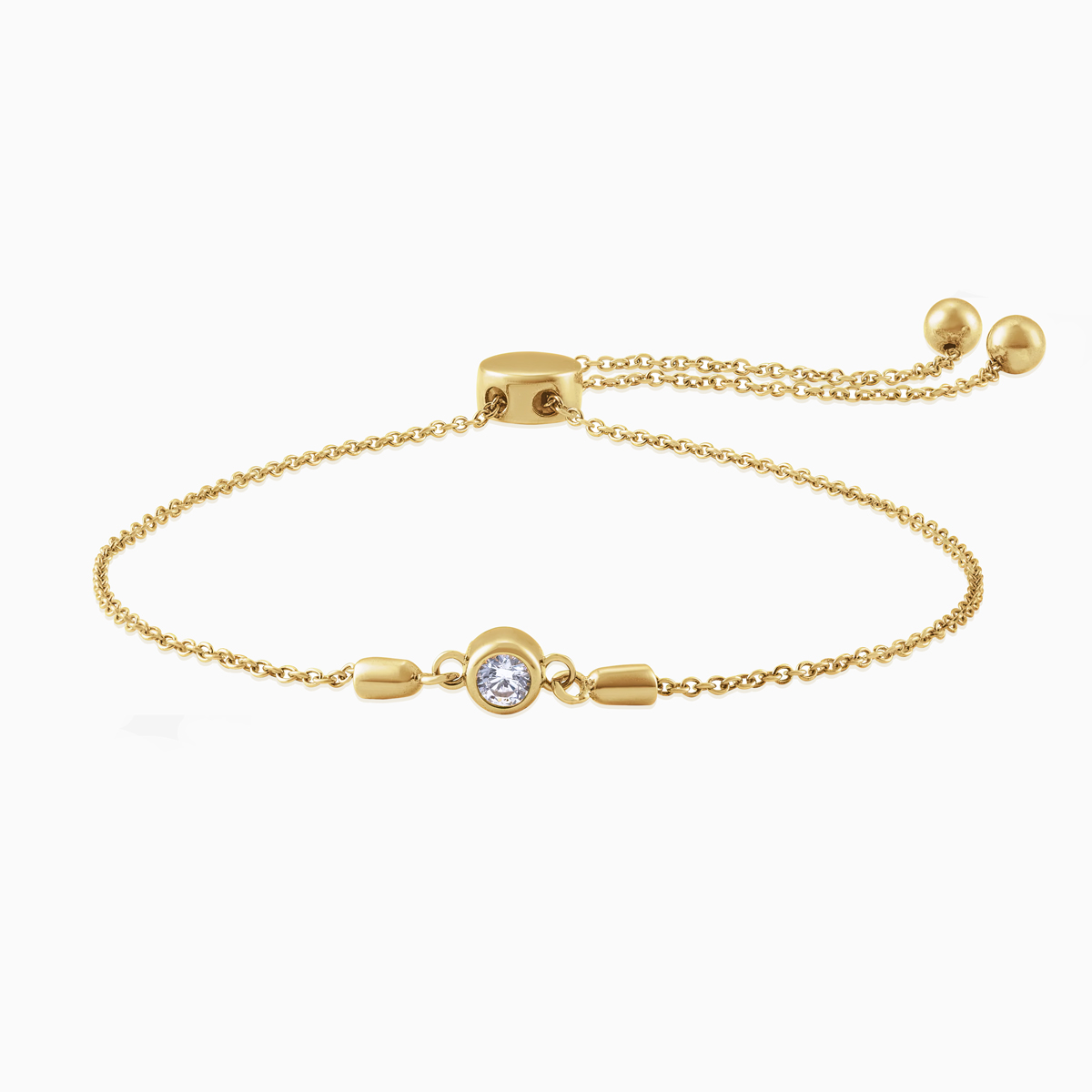 Lab-grown Diamond Solitaire Family Bracelet, 14k Yellow Gold