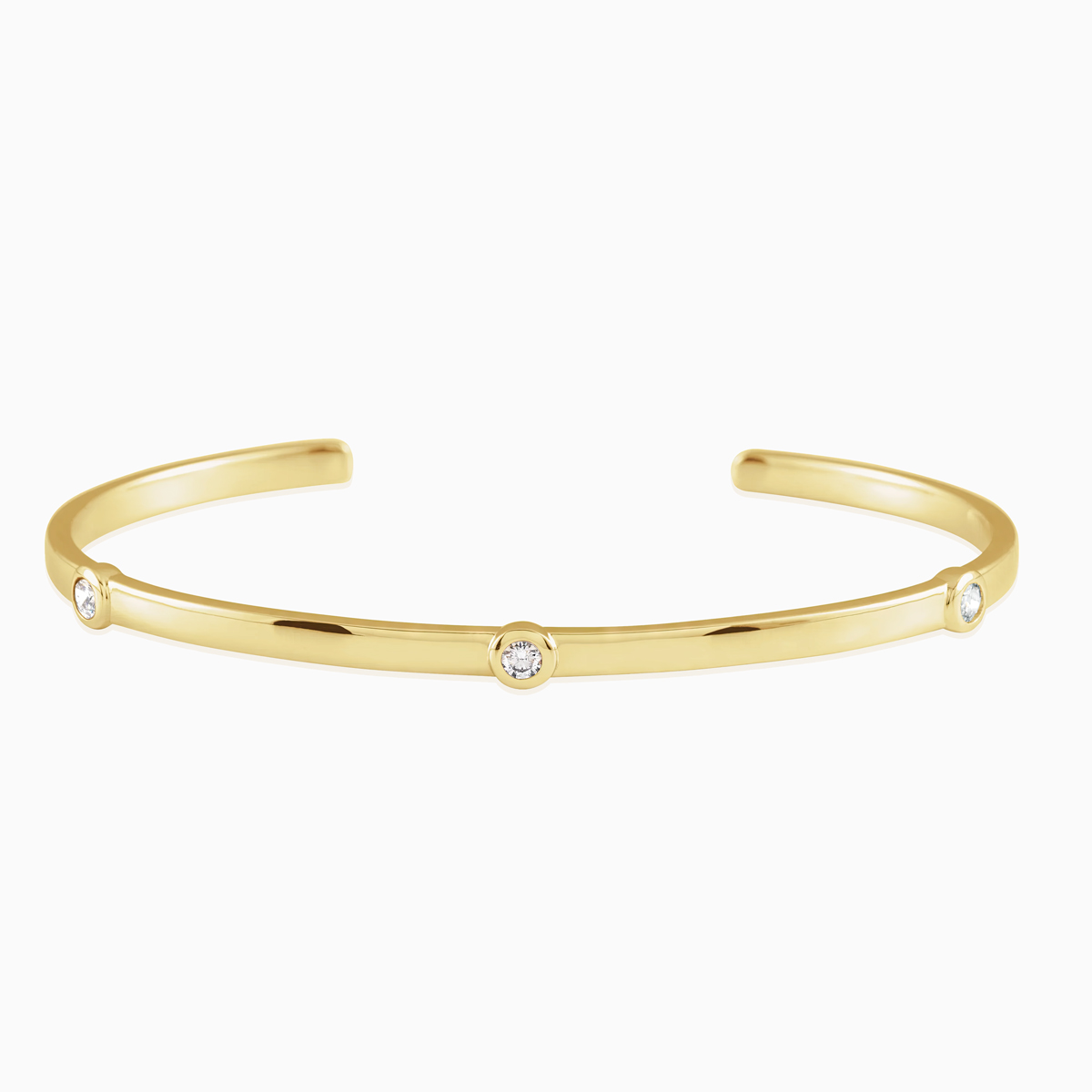 Lab-grown Diamond Trio Family Cuff Bracelet, 14k Yellow Gold