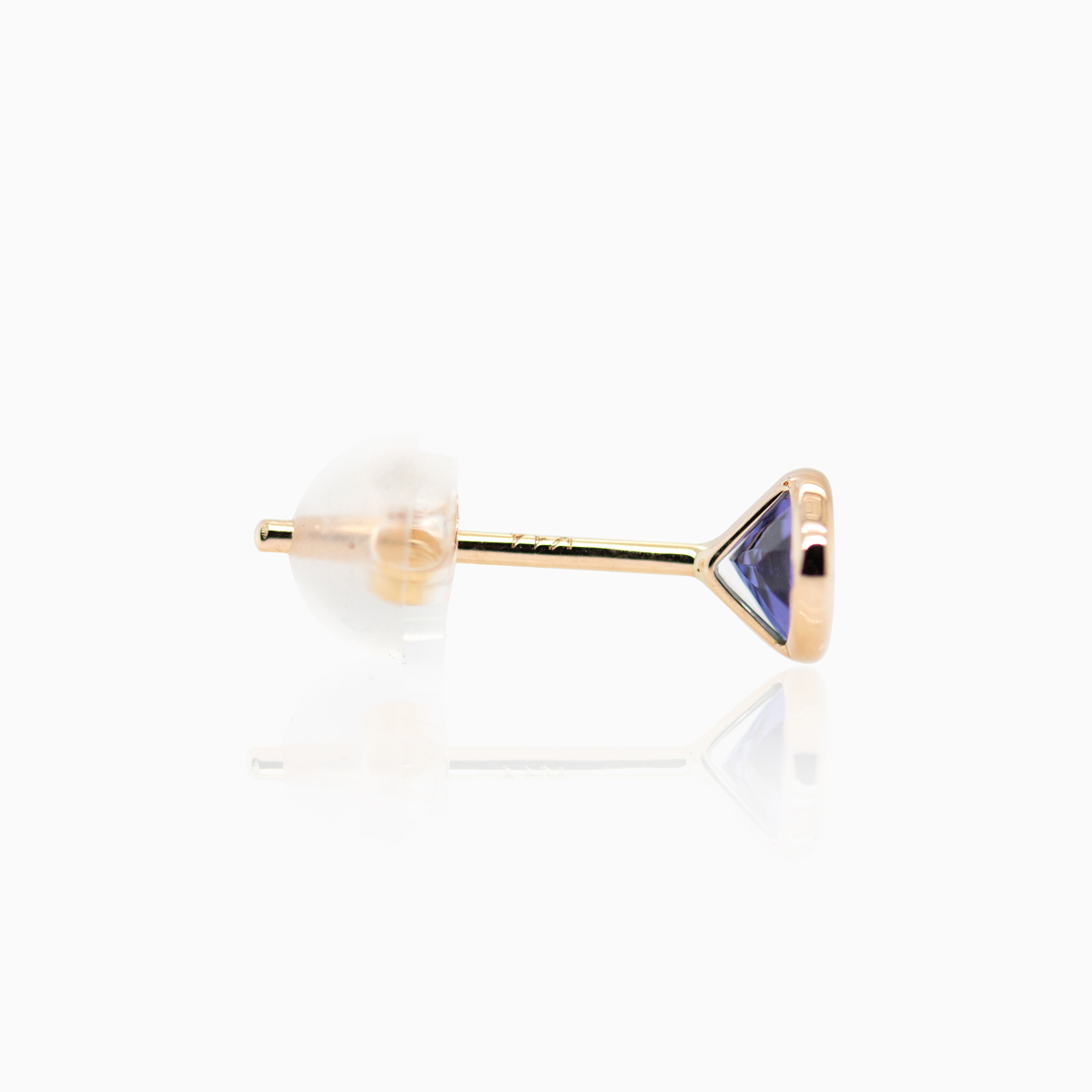 Natural Tanzanite Stud Earrings, 14k yellow gold