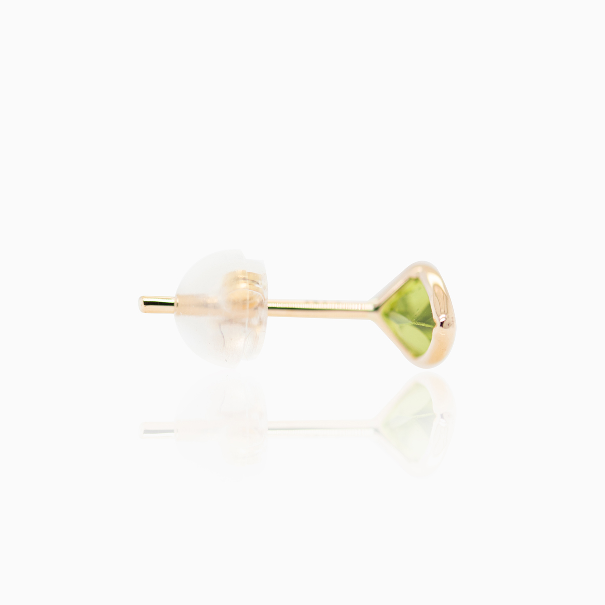 Natural Marquise-cut Peridot Stud Earrings, 14k Yellow Gold