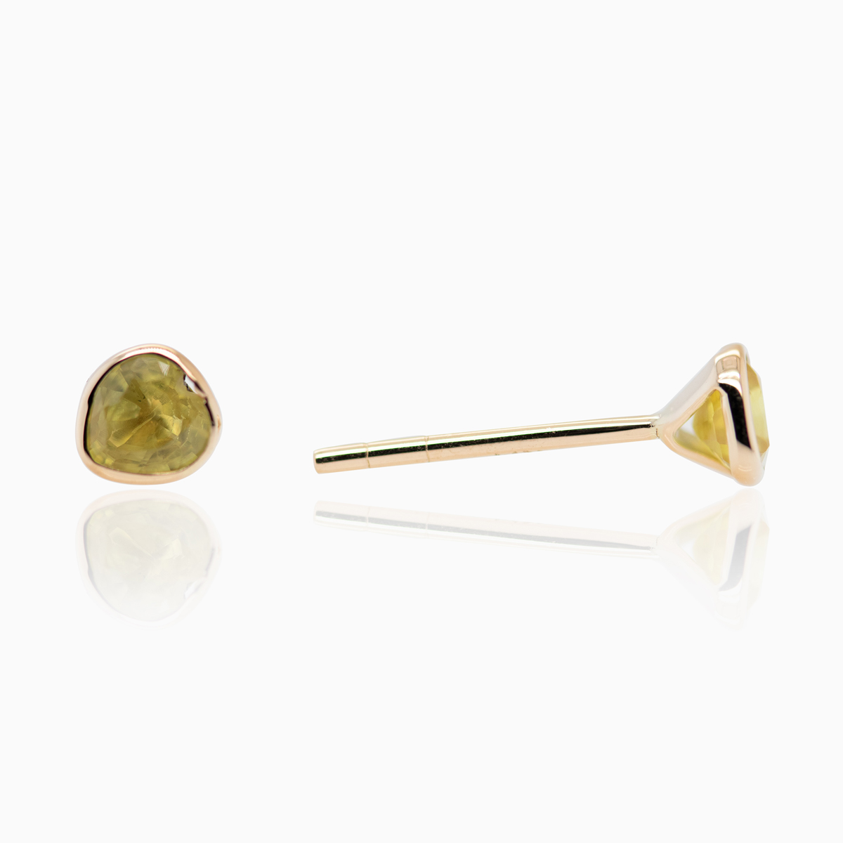 Natural Yellow Sapphire Stud Earrings, 14k Yellow Gold