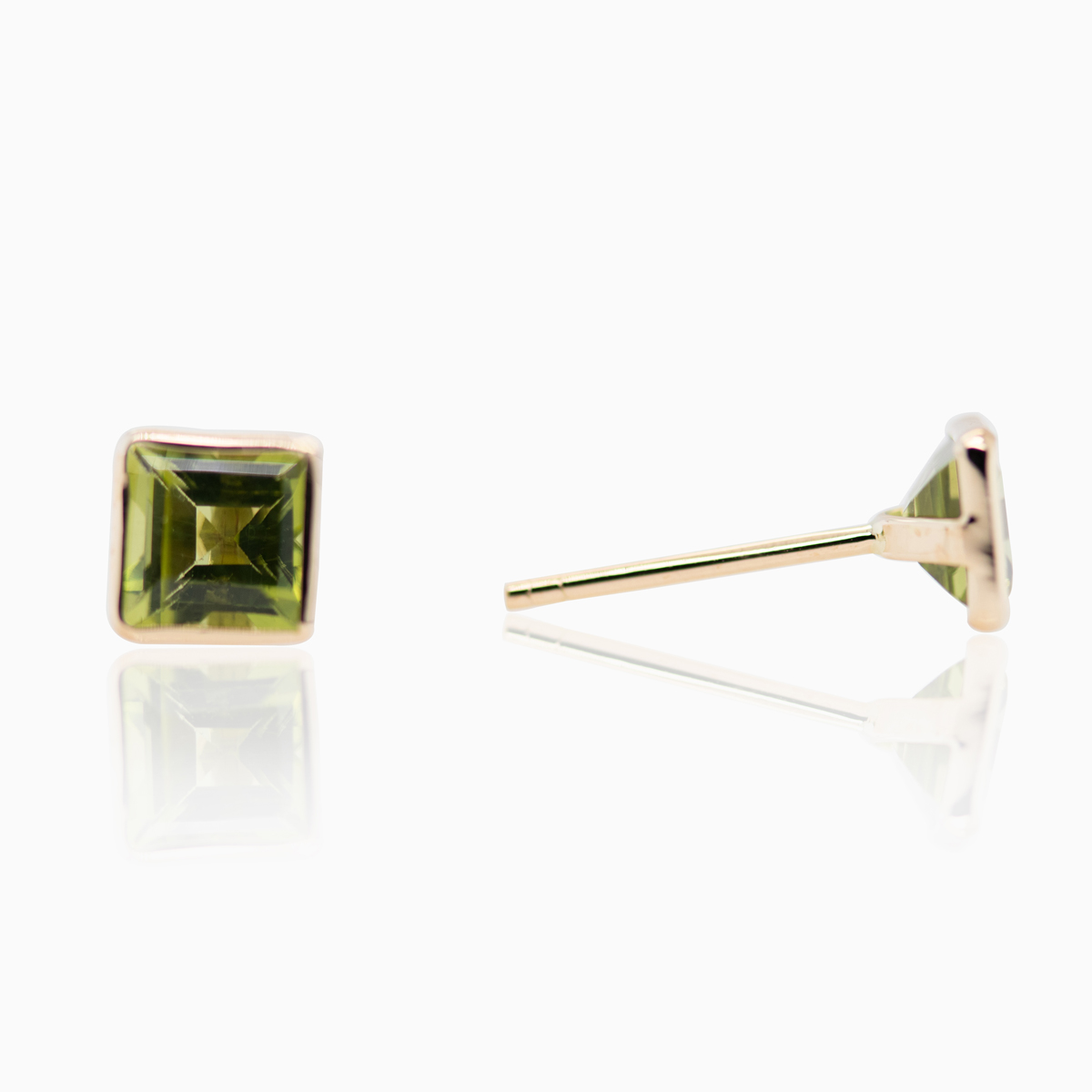 Milamore Peridot Duo Heart Stud Earrings