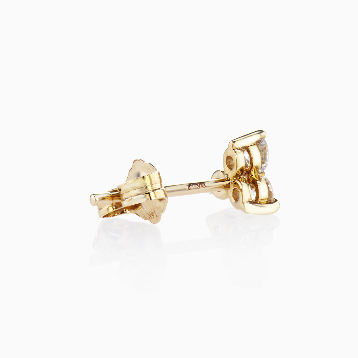 Petite Diamond Trio Fashion Stud Earrings, 14k Yellow Gold