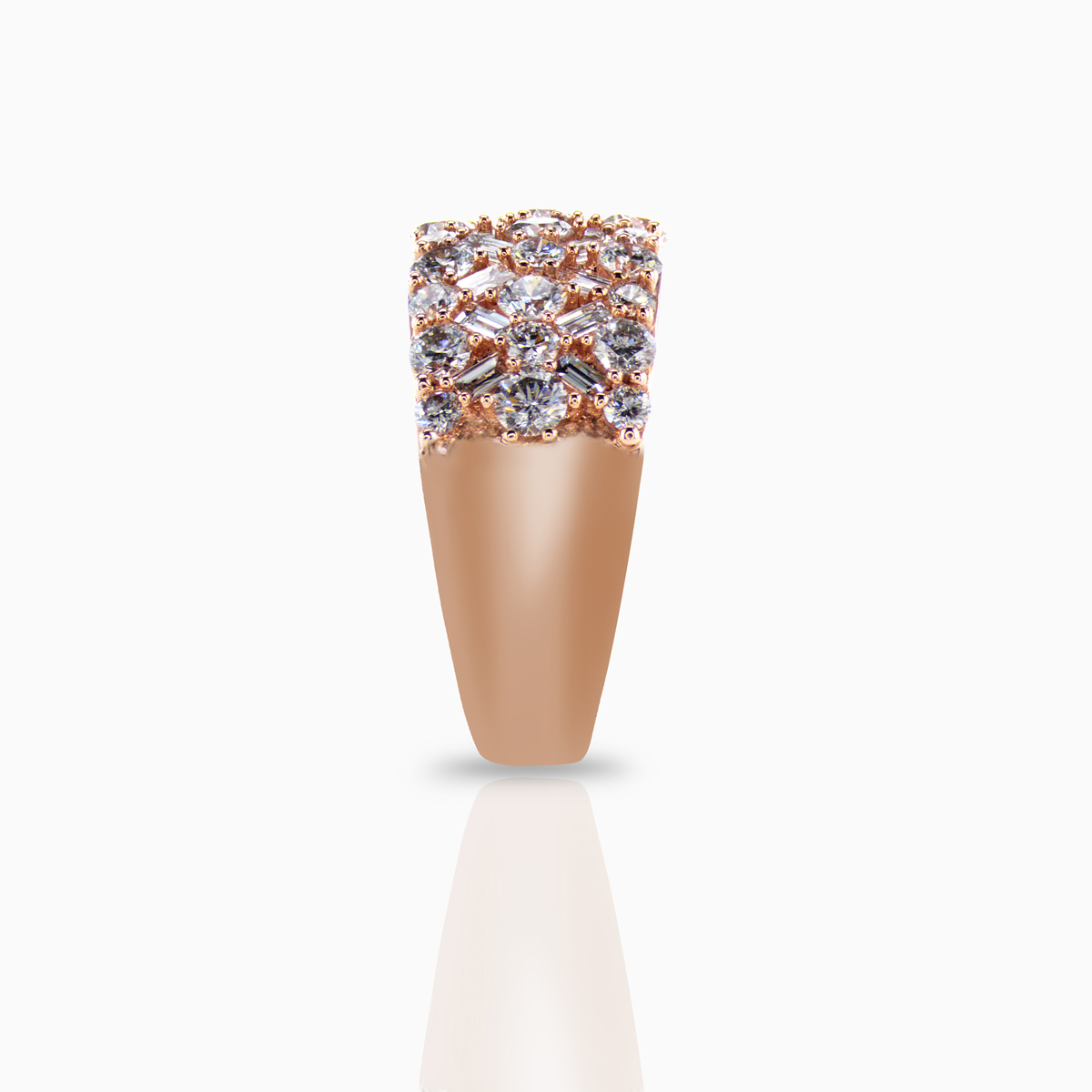 Diamond Mosaic Statement Band, 14k Rose Gold