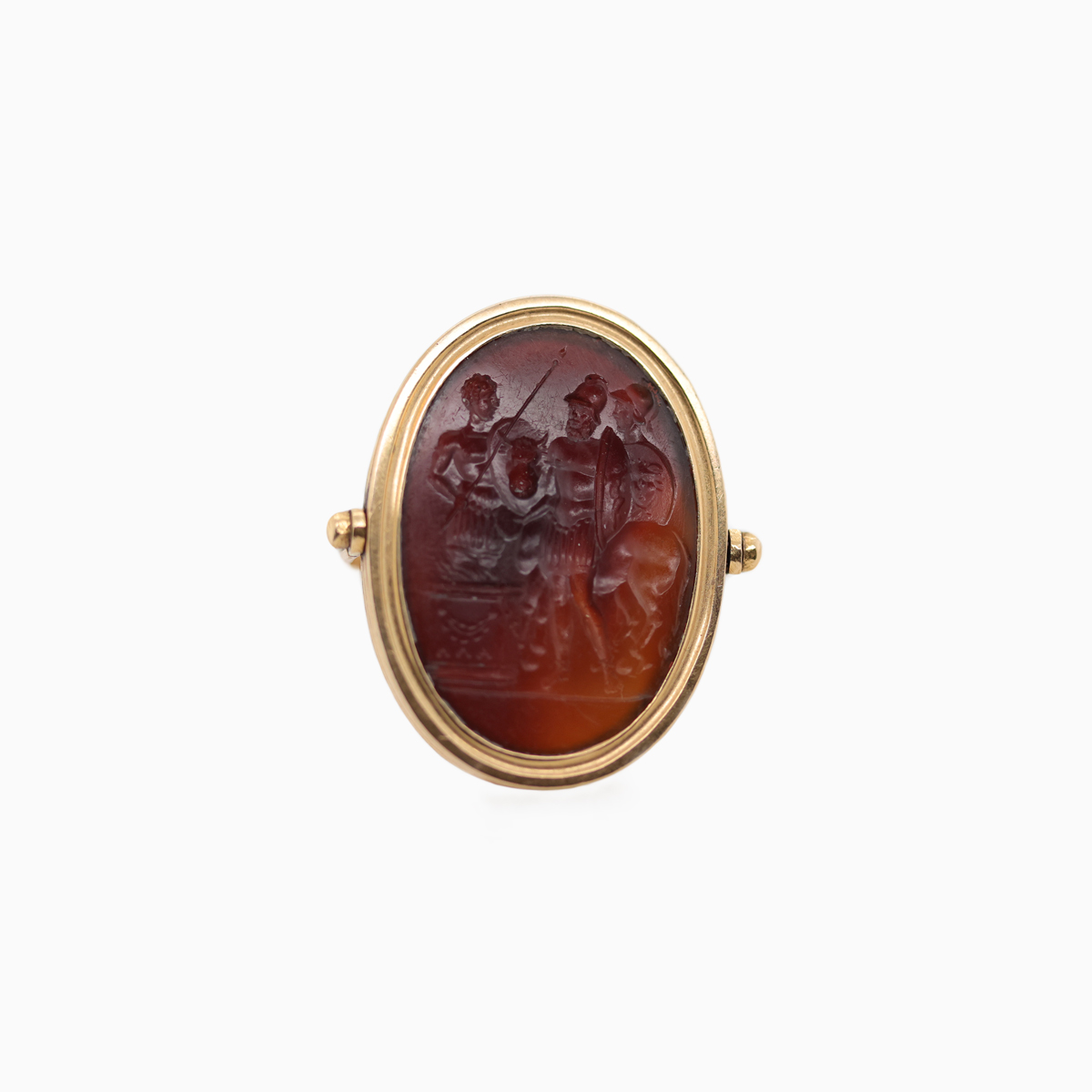 16th Century Agate Cameo Coat of Arms Signet Ring, Gold