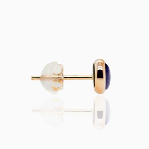 Lapis Lazuli Stud Earrings, 14k Yellow Gold