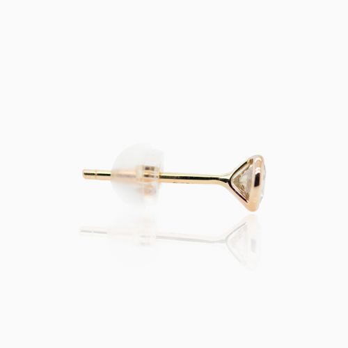 Medium Champagne Diamond Stud Earrings, 14k Yellow Gold