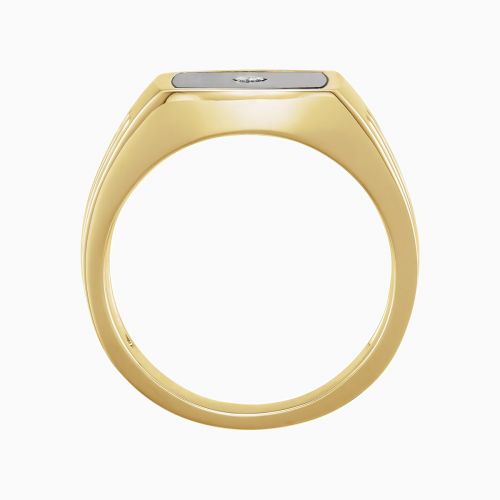 Natural Onyx and Diamond Men's Ring, 14k Yellow Gold