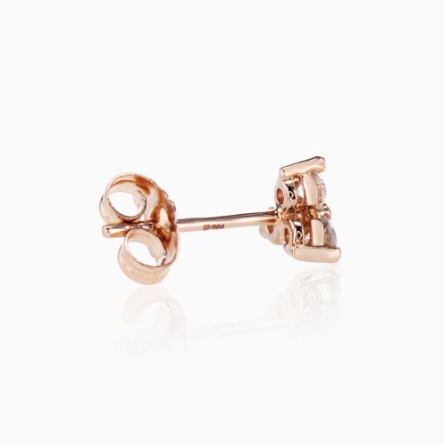 Petite Diamond Trio Fashion Stud Earrings, 14k Rose Gold