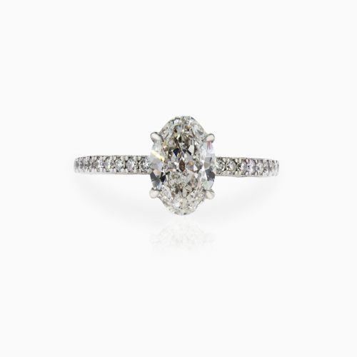 Accented Lace Bridge Engagement ring with Natural 1.38-carat Diamond