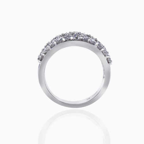 Diamond Mosaic Statement Band, 14k White Gold