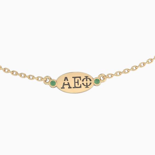 Dino Lonzano Sorority Oval Necklace with Diamonds, 14k Gold