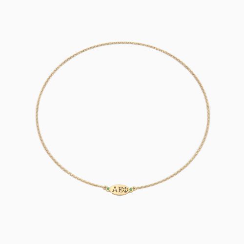Dino Lonzano Sorority Oval Necklace with Diamonds, 14k Gold