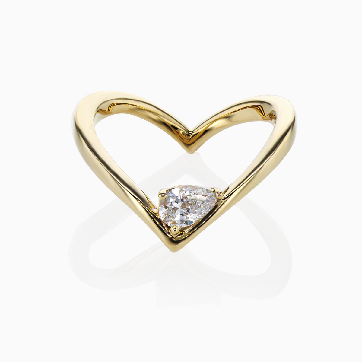 Lab-grown Diamond Modern Solitaire Engagement Ring, 14k Yellow Gold