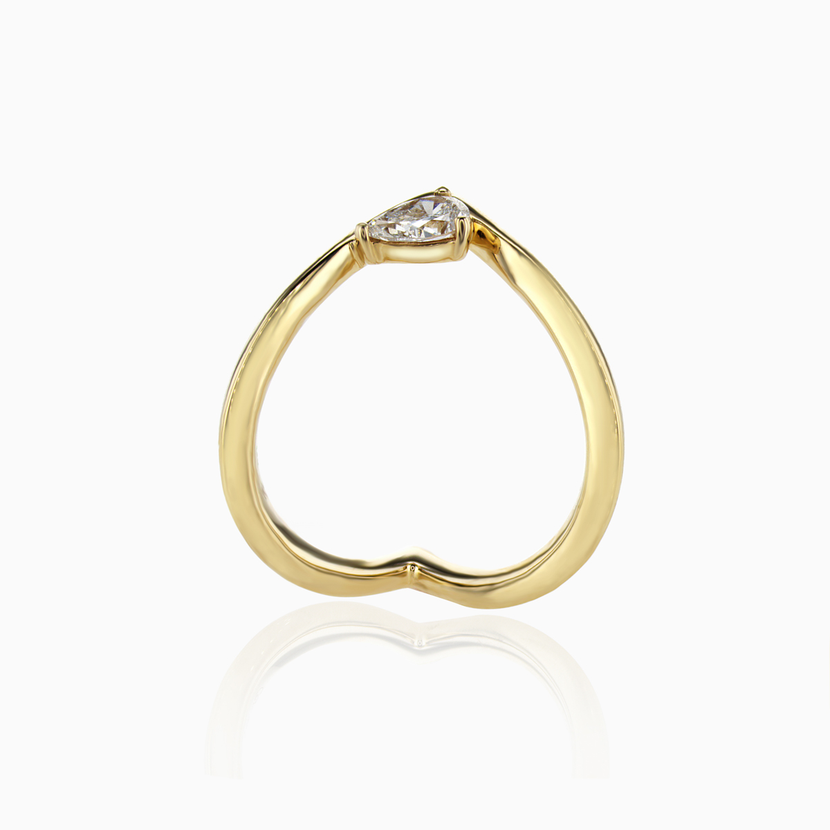 Lab-grown Diamond Modern Solitaire Engagement Ring, 14k Yellow Gold