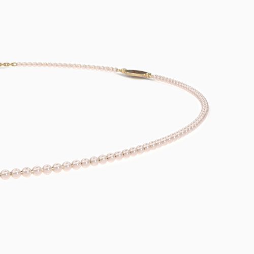 Dino Lonzano Sorority Oval Necklace with Diamonds, 14k Gold